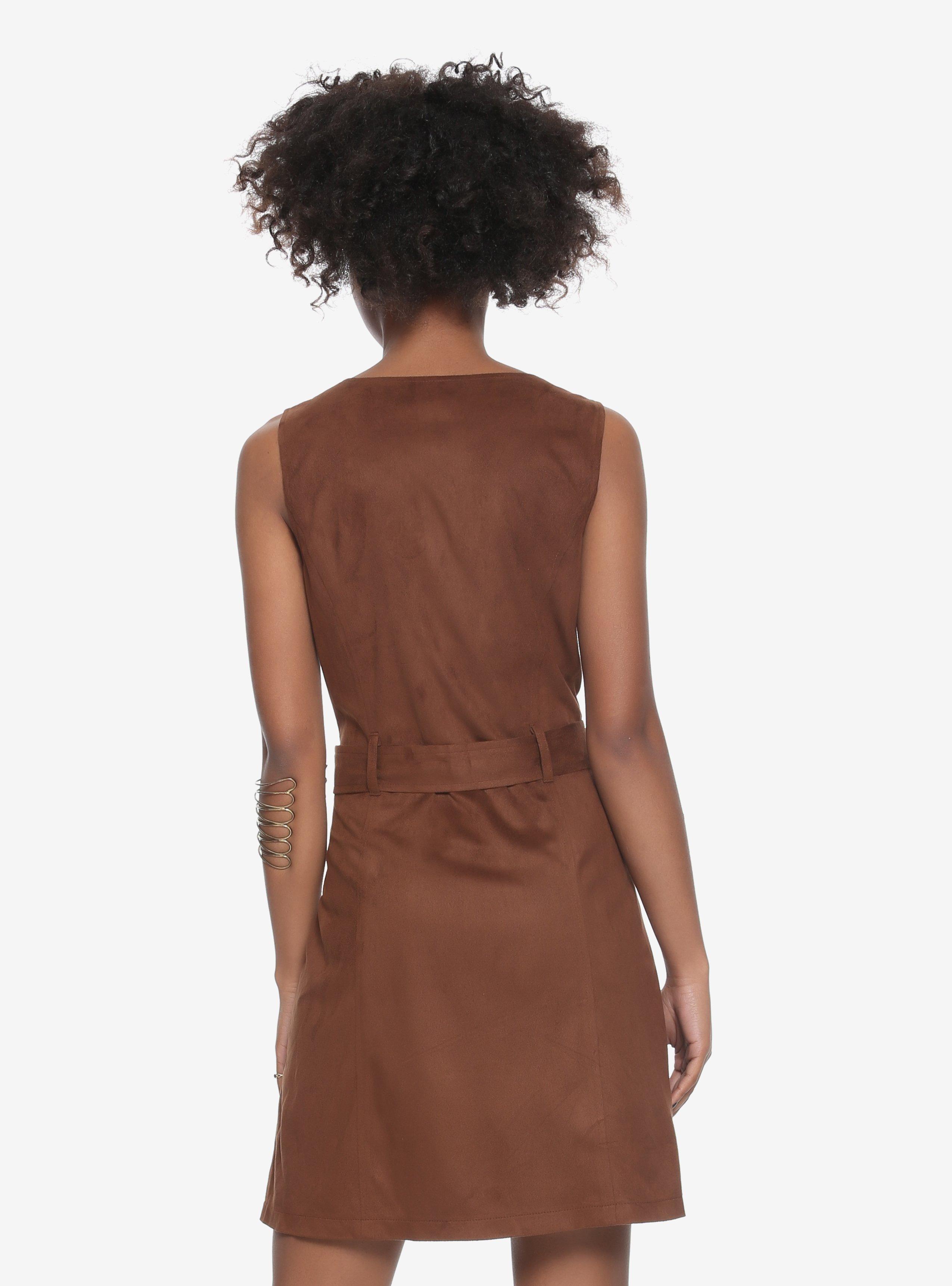 Her Universe Star Wars Solo Suede Zipper Dress, BROWN, alternate