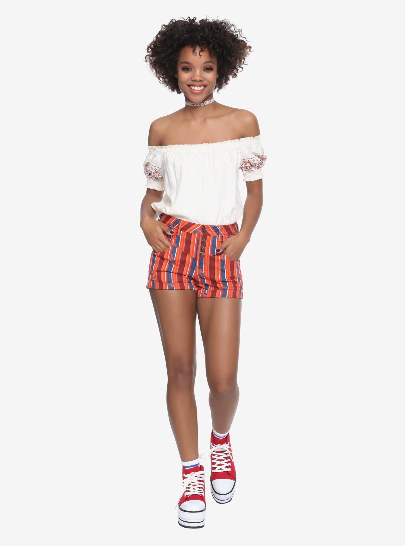 Her Universe Star Wars Solo Striped High-Waisted Shorts, , alternate