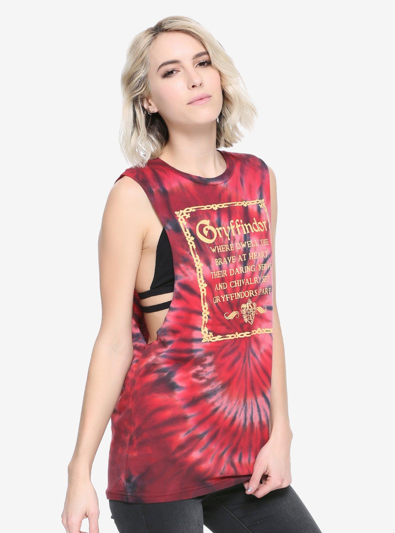 Harry Potter Gryffindor Sorting Hat Tie Dye Girls Muscle Top, , alternate