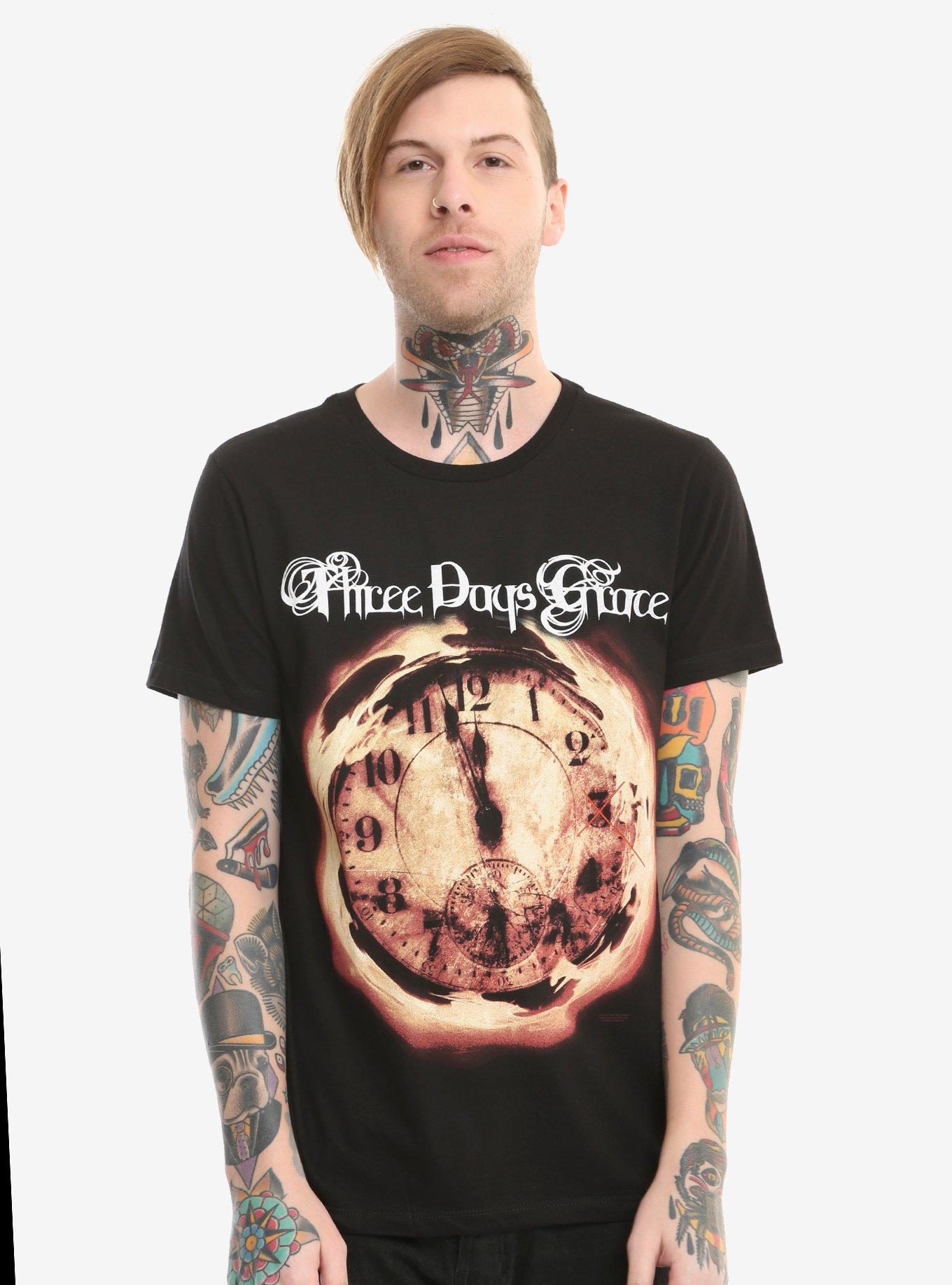 Three Days Grace Clock T-Shirt, , alternate
