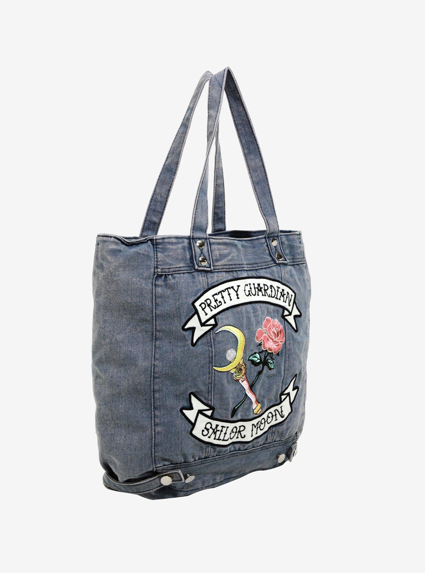 Loungefly Sailor Moon Denim Tote - BoxLunch Exclusive, , alternate