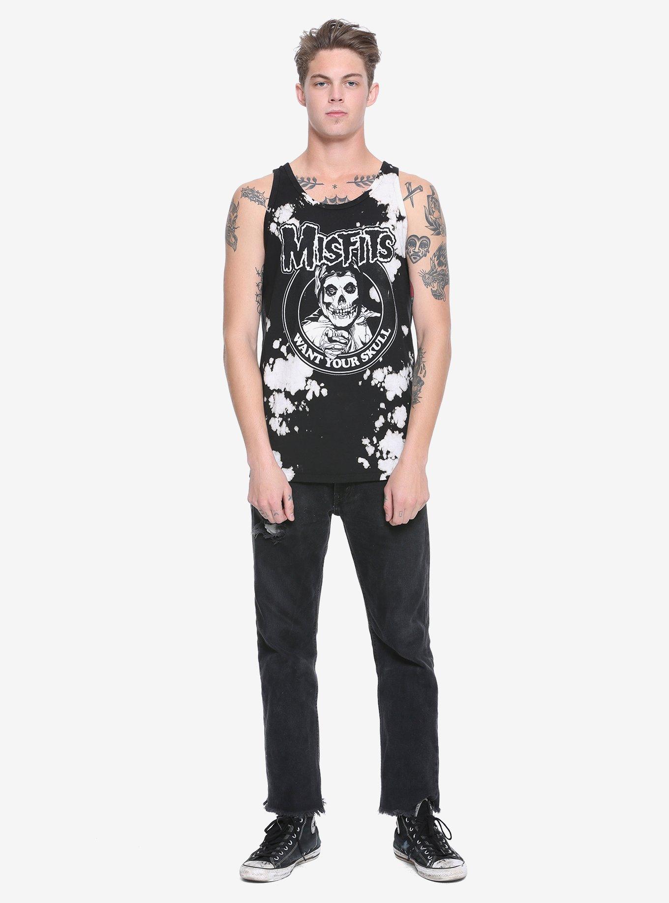 Misfits Want Your Skull Bleach Wash Tank Top, , alternate