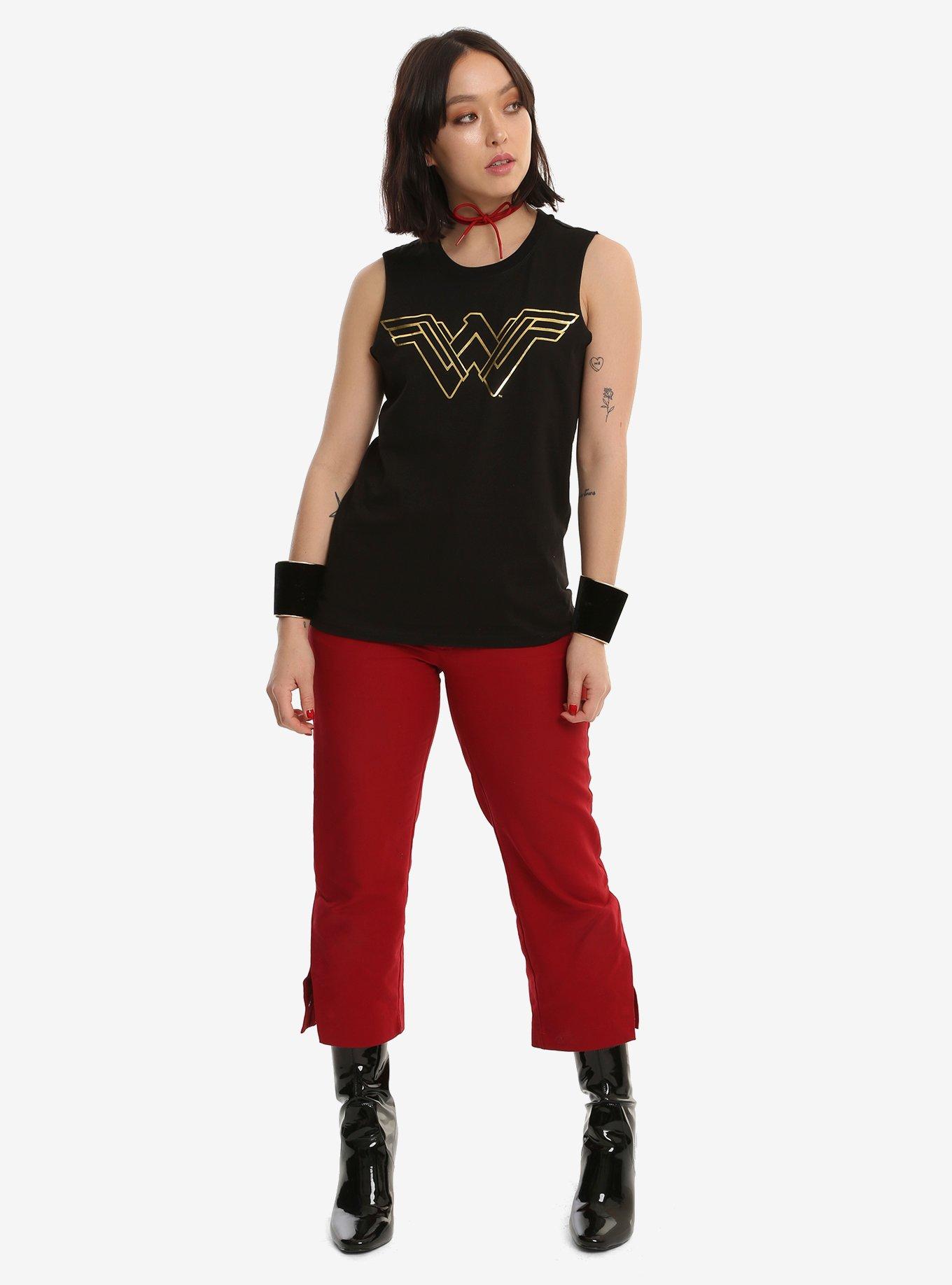 DC Comics Wonder Woman New Logo Girls Muscle Top, , alternate