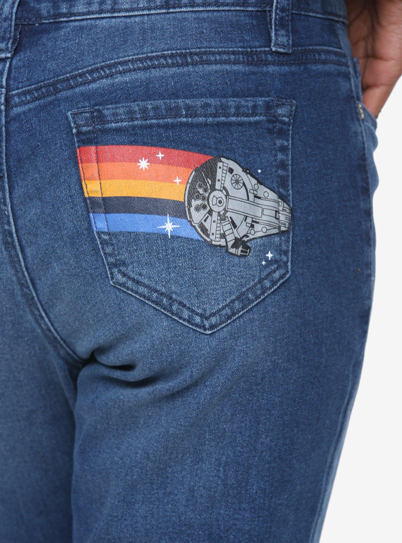 Her Universe Star Wars Solo Bell Bottom Jeans, BLUE, alternate