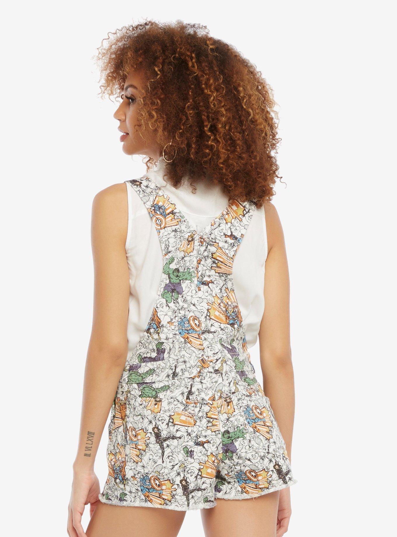 Marvel Avengers Comic Overall Shorts, , alternate