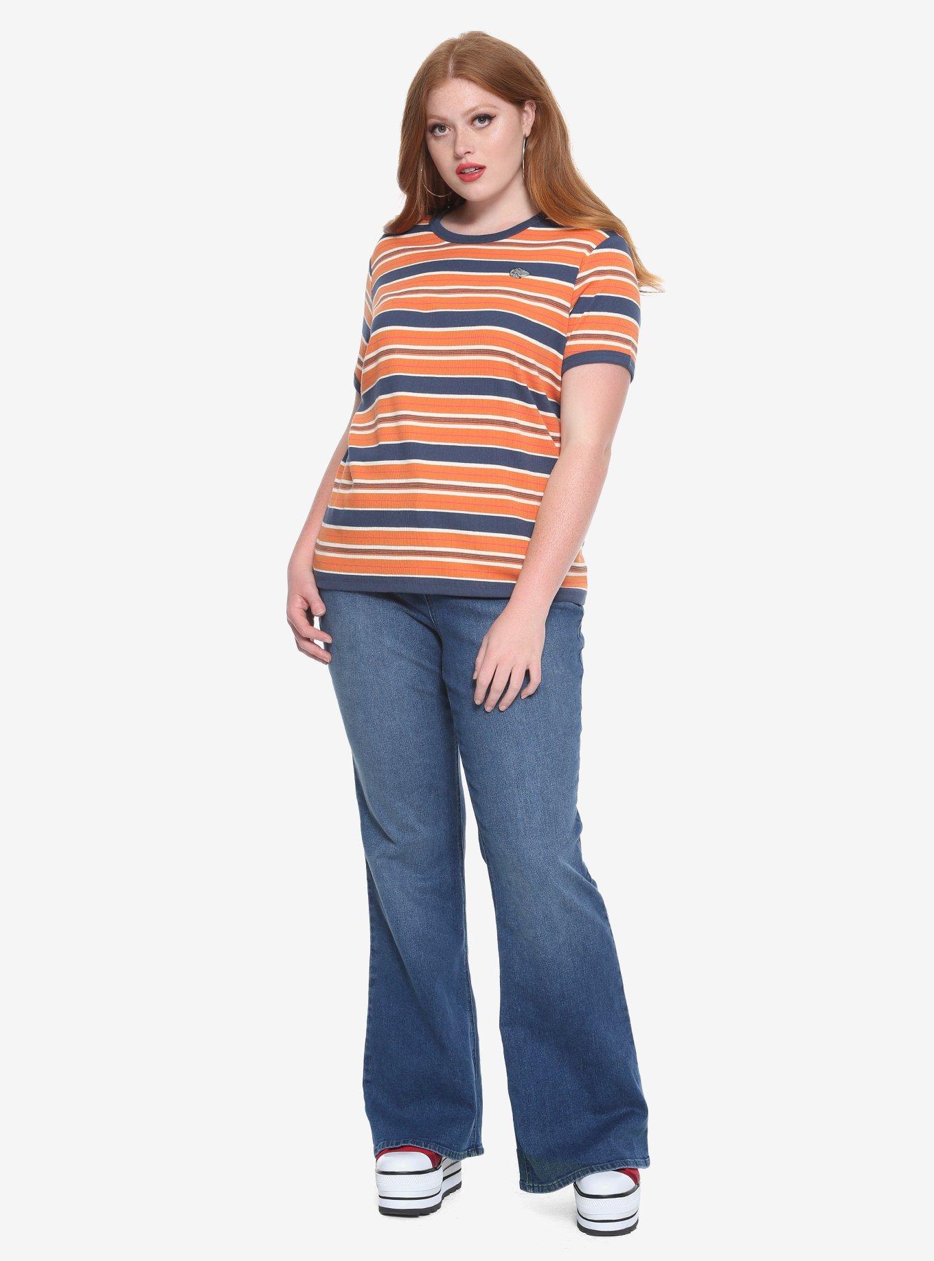 Her Universe Star Wars Solo Striped Girls Ringer T-Shirt Plus Size, BLUE, alternate