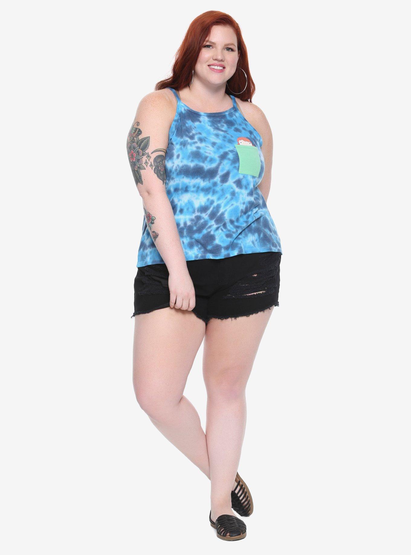 Her Universe Studio Ghibli Ponyo High Neck Pocket Tie Dye Tank Top Plus Size, , alternate