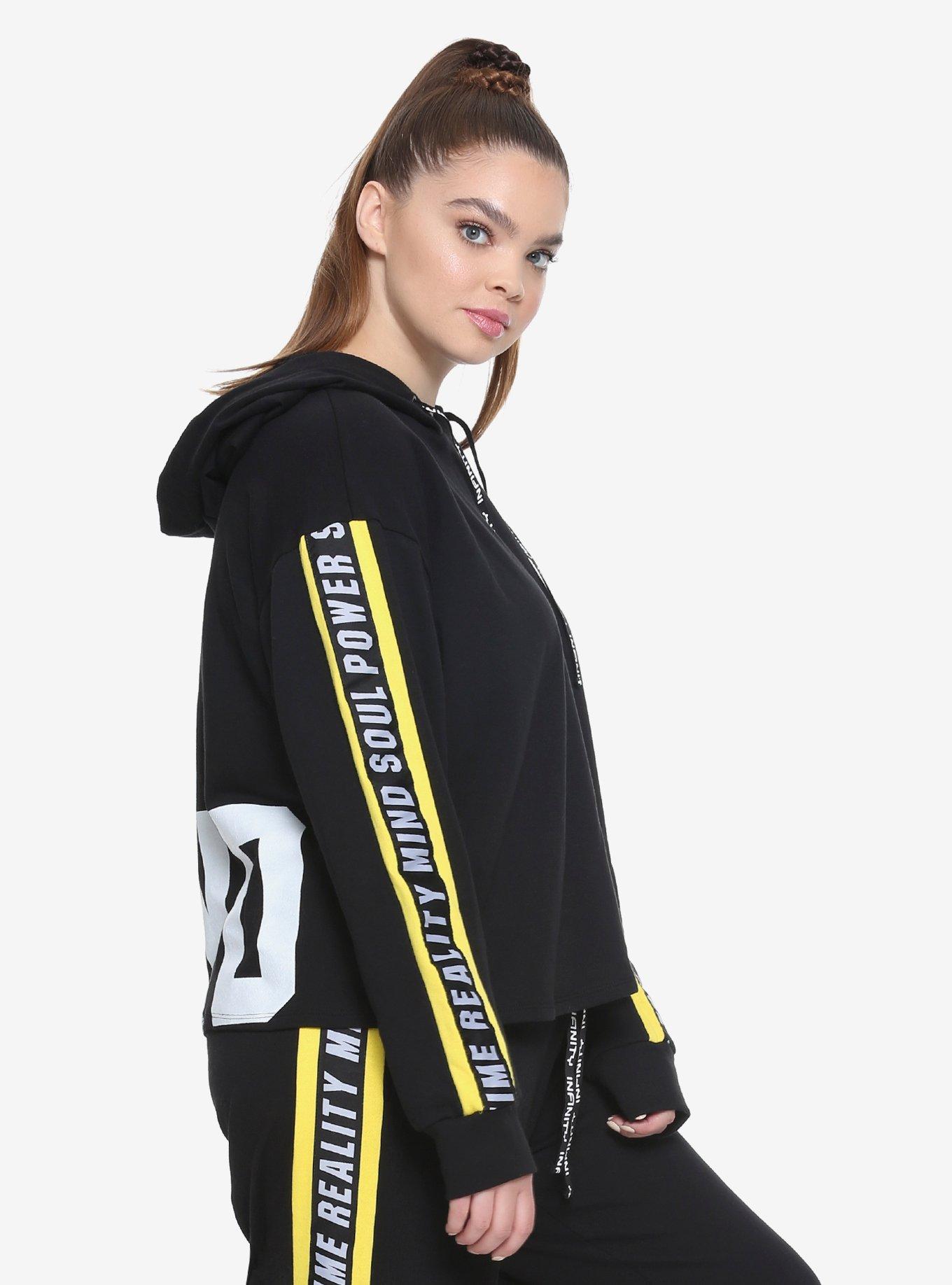 Her Universe Marvel Avengers: Infinity War Mind Stone Crop Hoodie Plus Size, , alternate