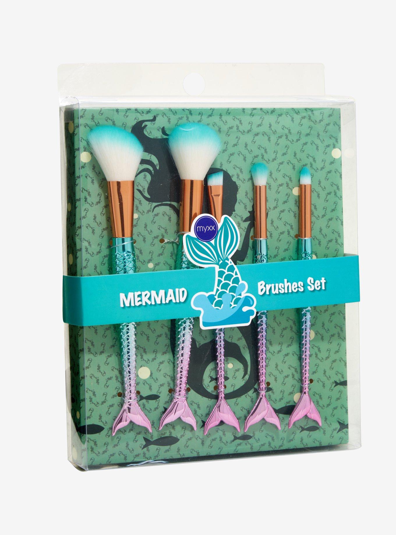 Mermaid Tail Makeup Brush Set, , alternate