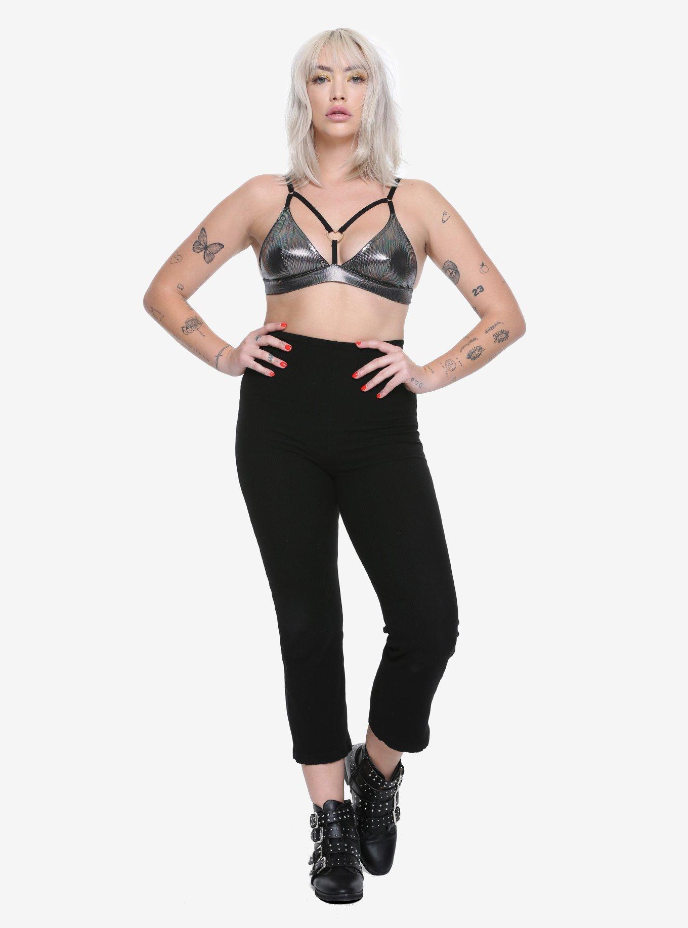 Iridescent Heart O-Ring Bralette, , alternate