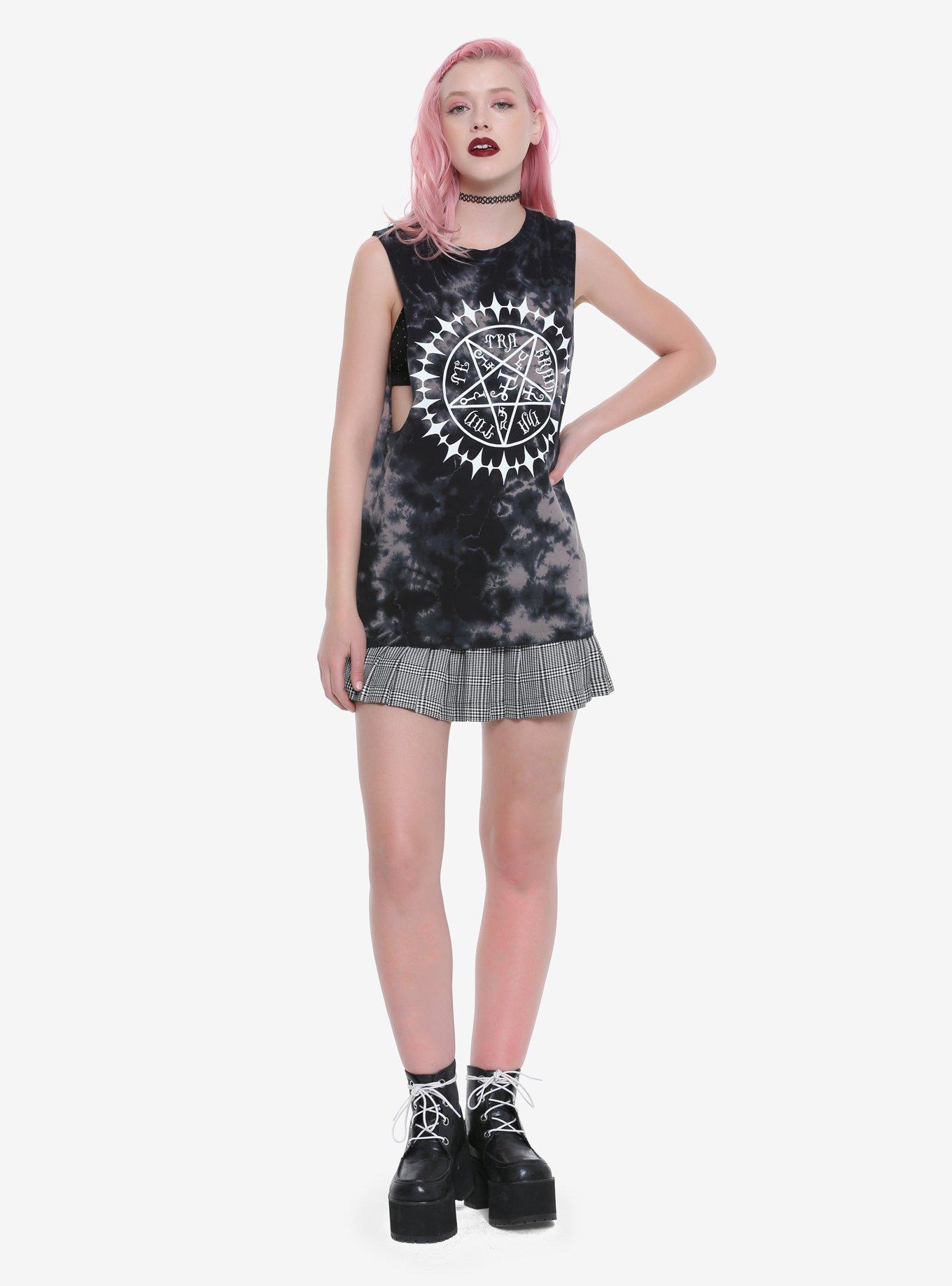 Black Butler Contract Symbol Tie Dye Girls Muscle Top, , alternate