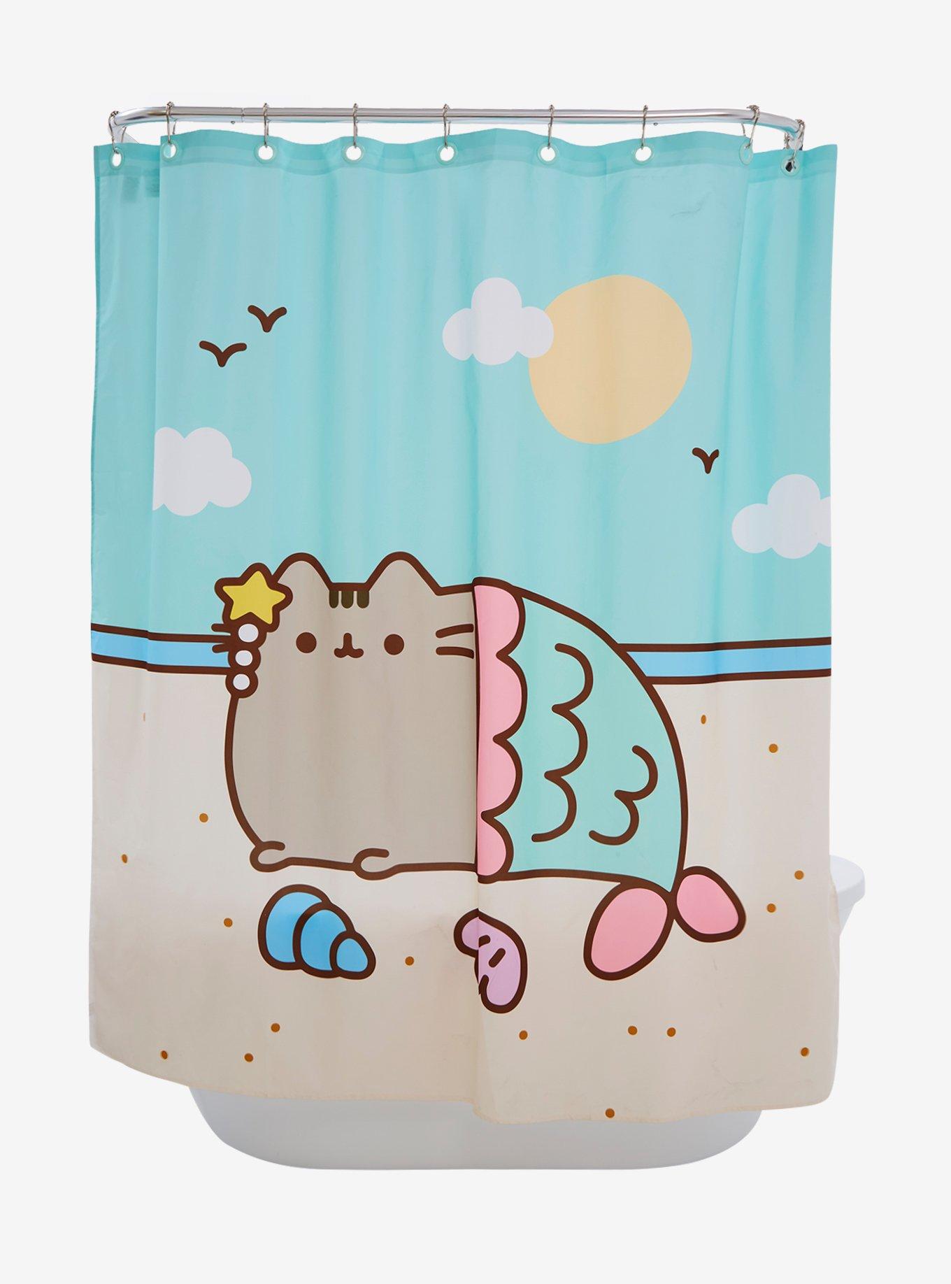 Pusheen Mermaid Shower Curtain, , alternate