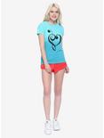 Blue Dip Dye Heart Clef Girls T-Shirt, , alternate