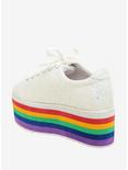 Glitter Rainbow Flatform Sneakers, , alternate