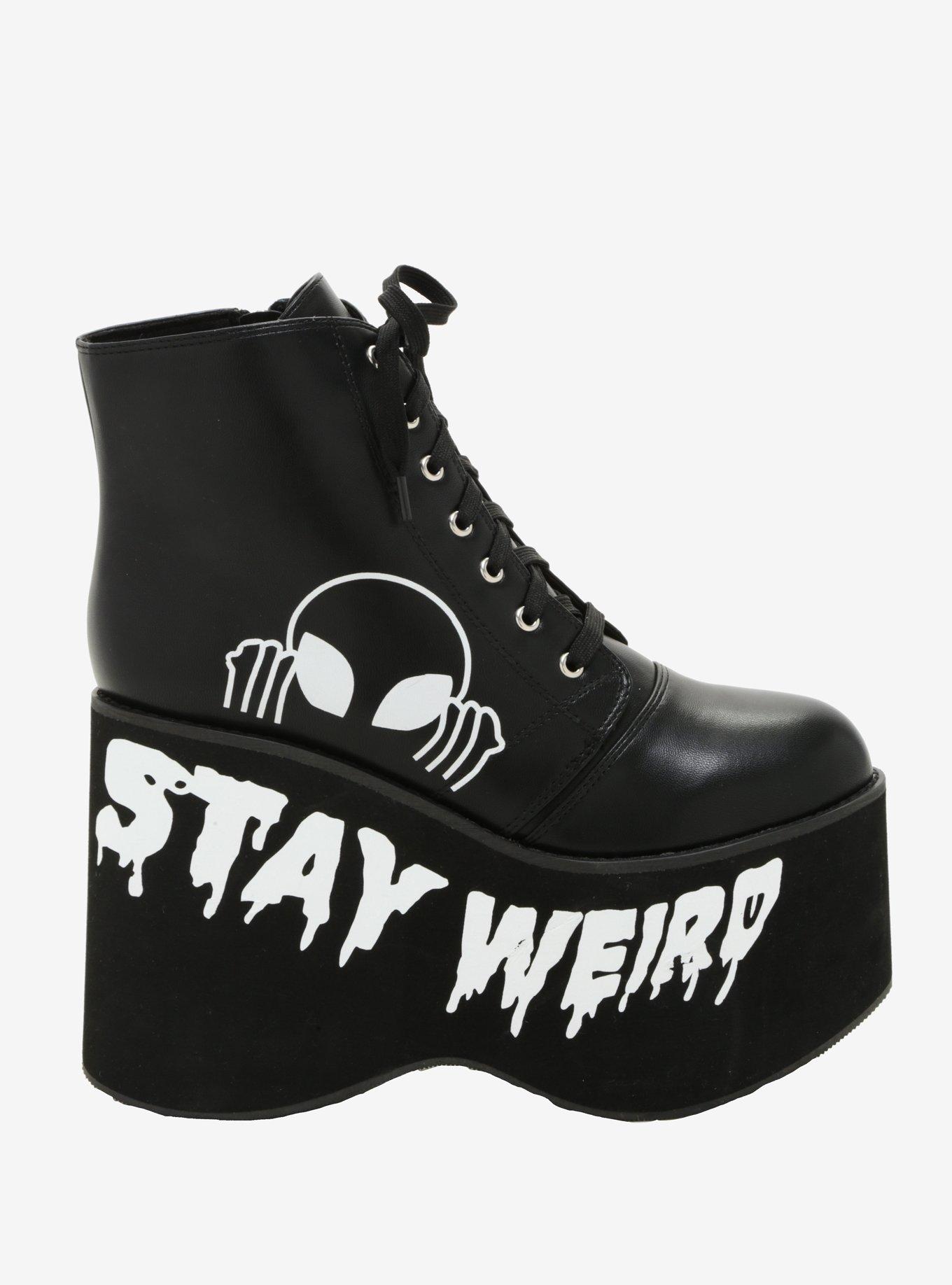 Stay Weird Alien Platform Booties, , alternate