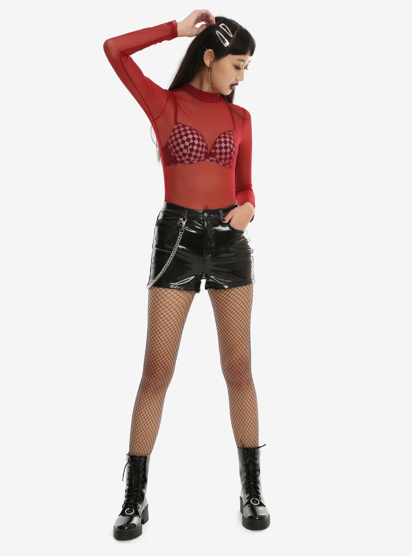 Tripp High-Waisted Vinyl Shorts, , alternate