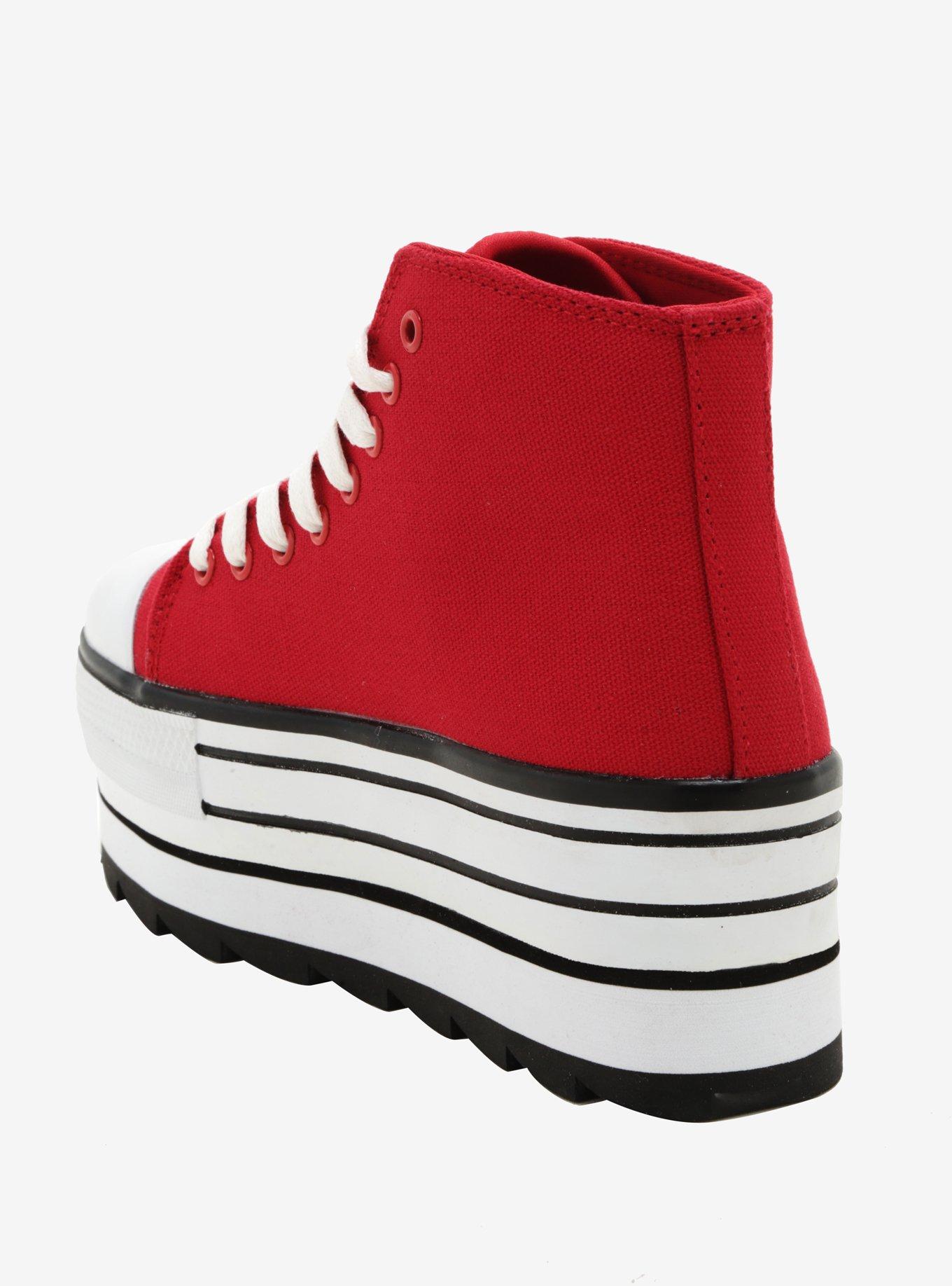 Cute To The Core By YRU Elevation Red Hi-Top Sneakers Hot Topic Exclusive, , alternate