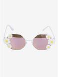 Daisy Accented Wire Frame Sunglasses, , alternate