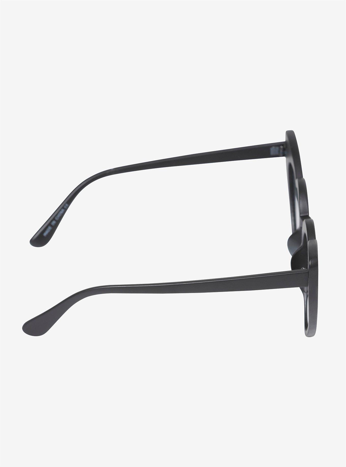 Black Matte Heart-Shaped Sunglasses, , alternate
