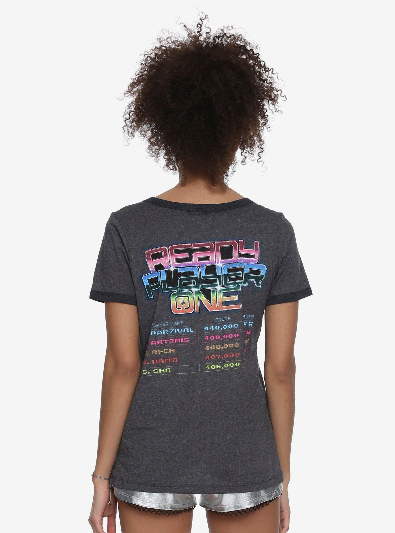 Ready Player One Scoreboard Girls Ringer T-Shirt, , alternate