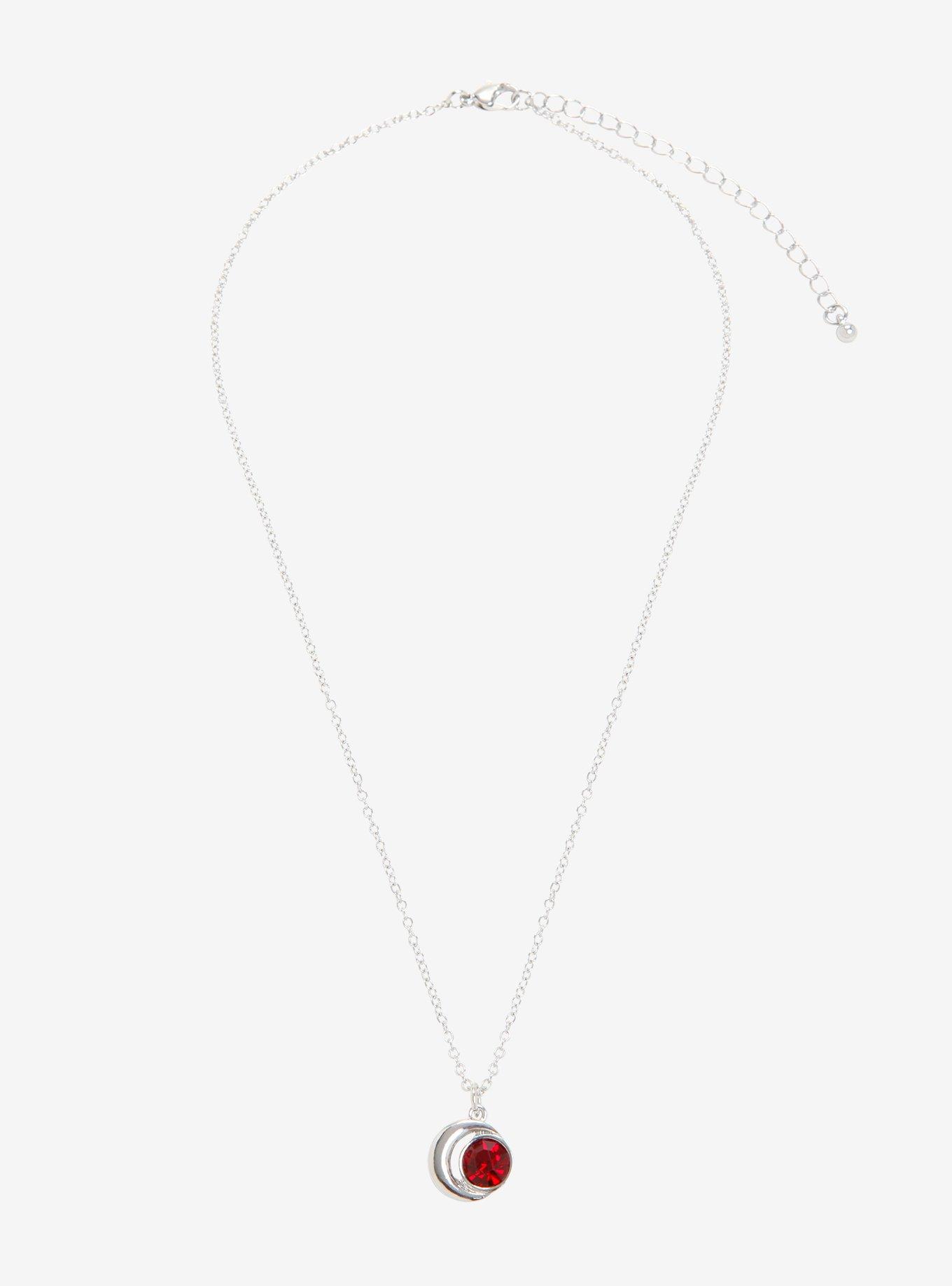 Blackheart January Birthstone Moon Necklace, , alternate