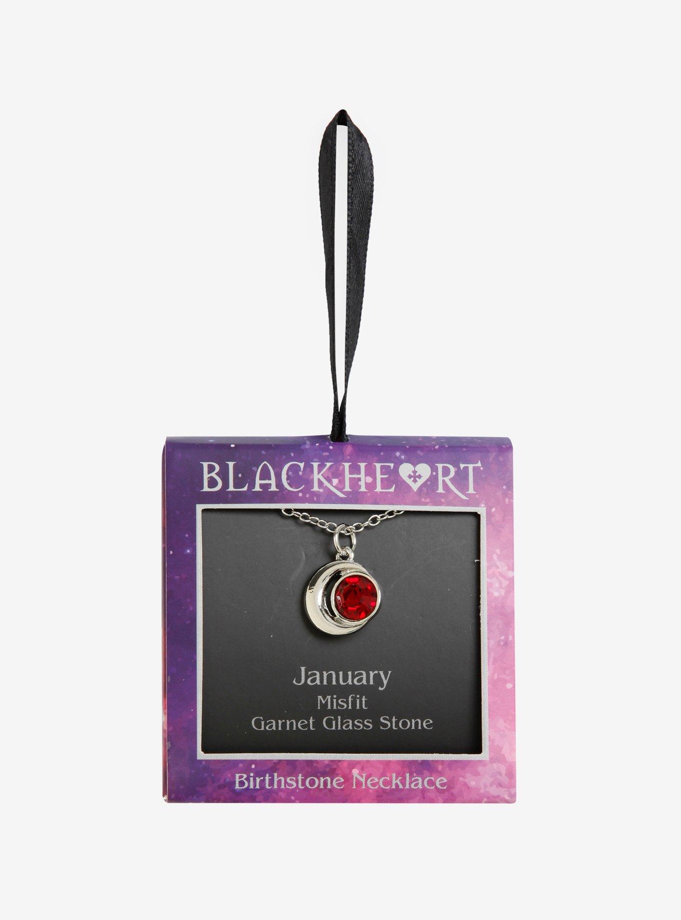 Blackheart January Birthstone Moon Necklace, , alternate