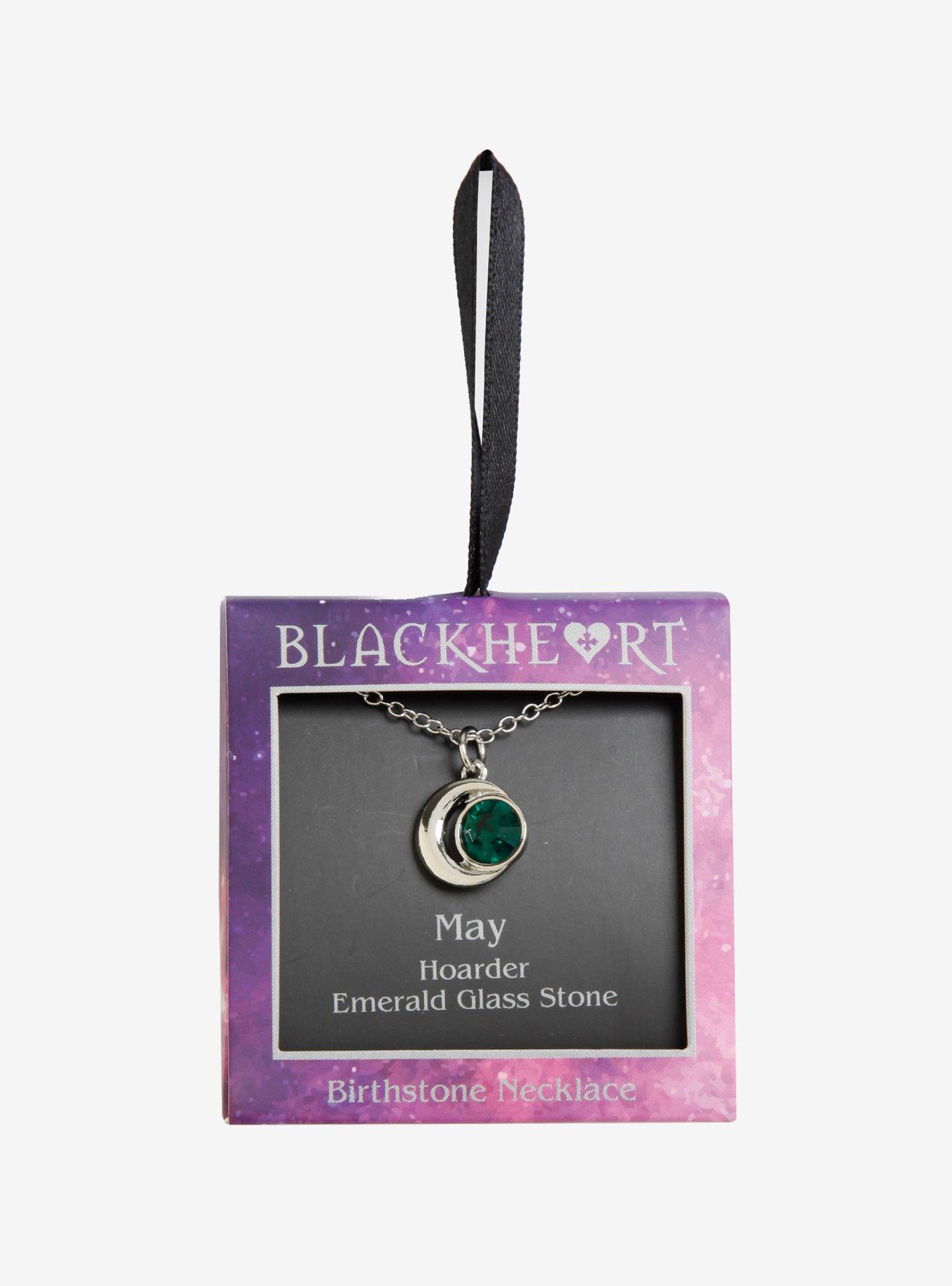 Blackheart May Birthstone Moon Necklace, , alternate