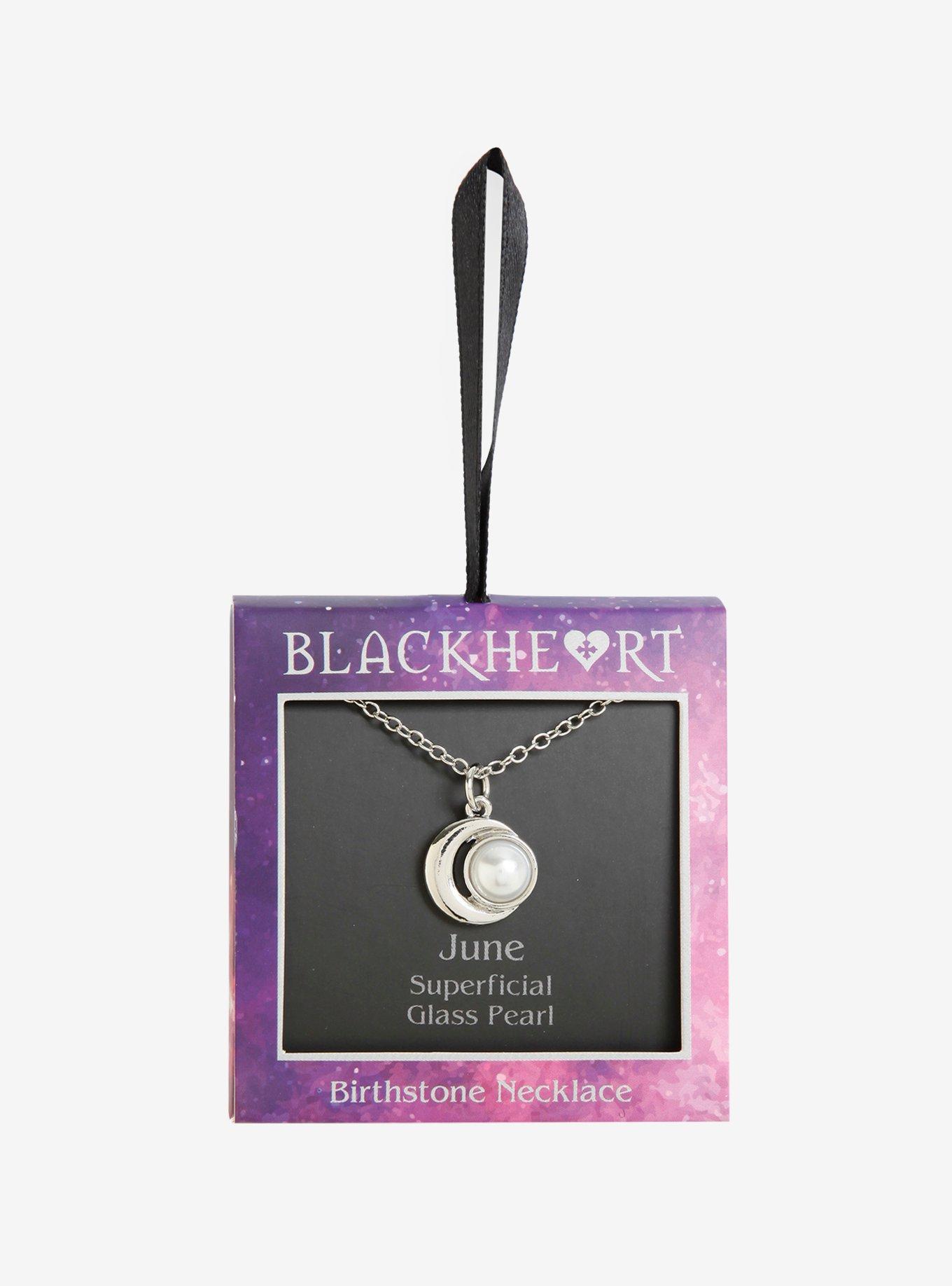 Blackheart June Birthstone Moon Necklace, , alternate