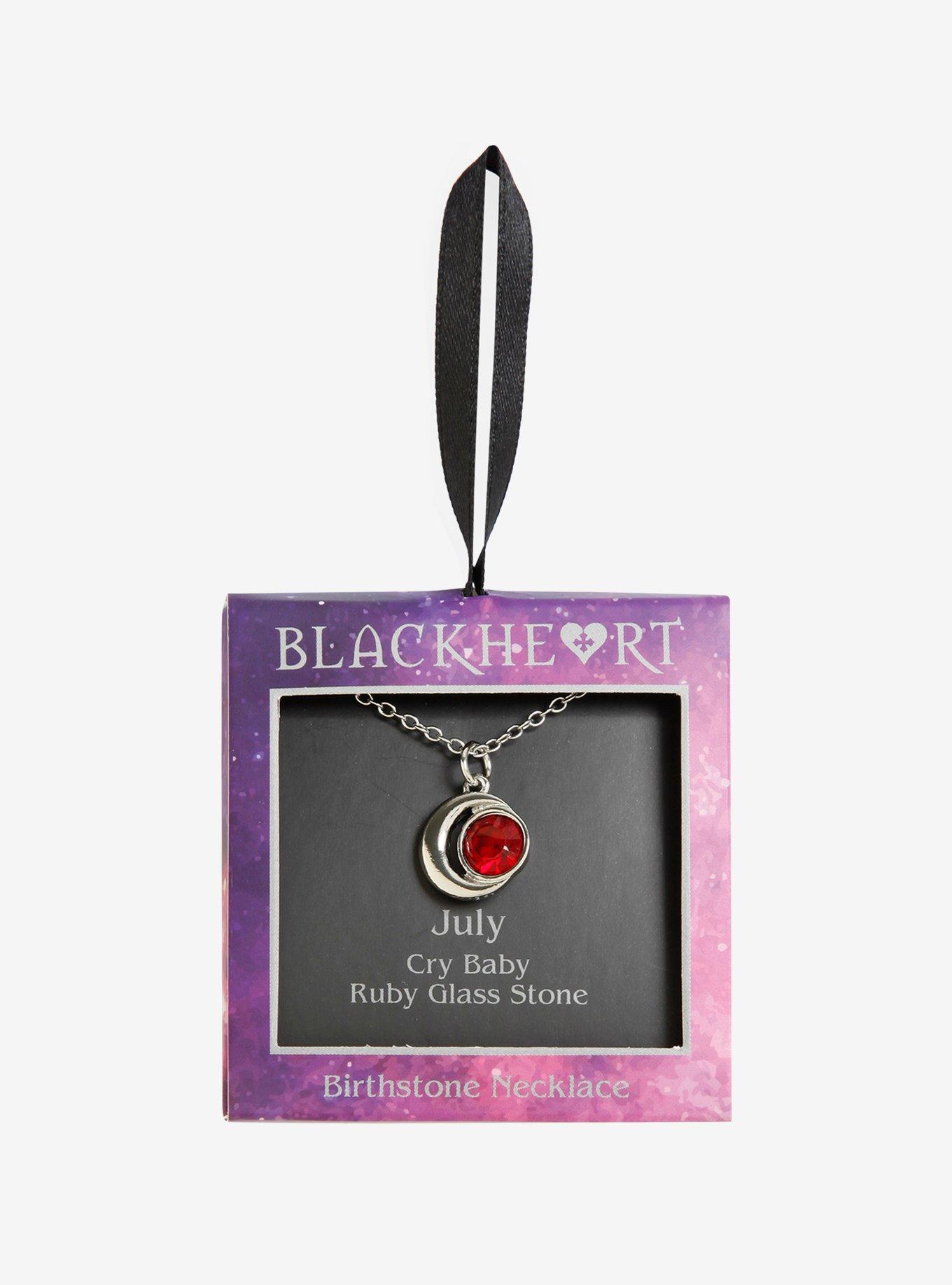 Blackheart July Birthstone Moon Necklace, , alternate