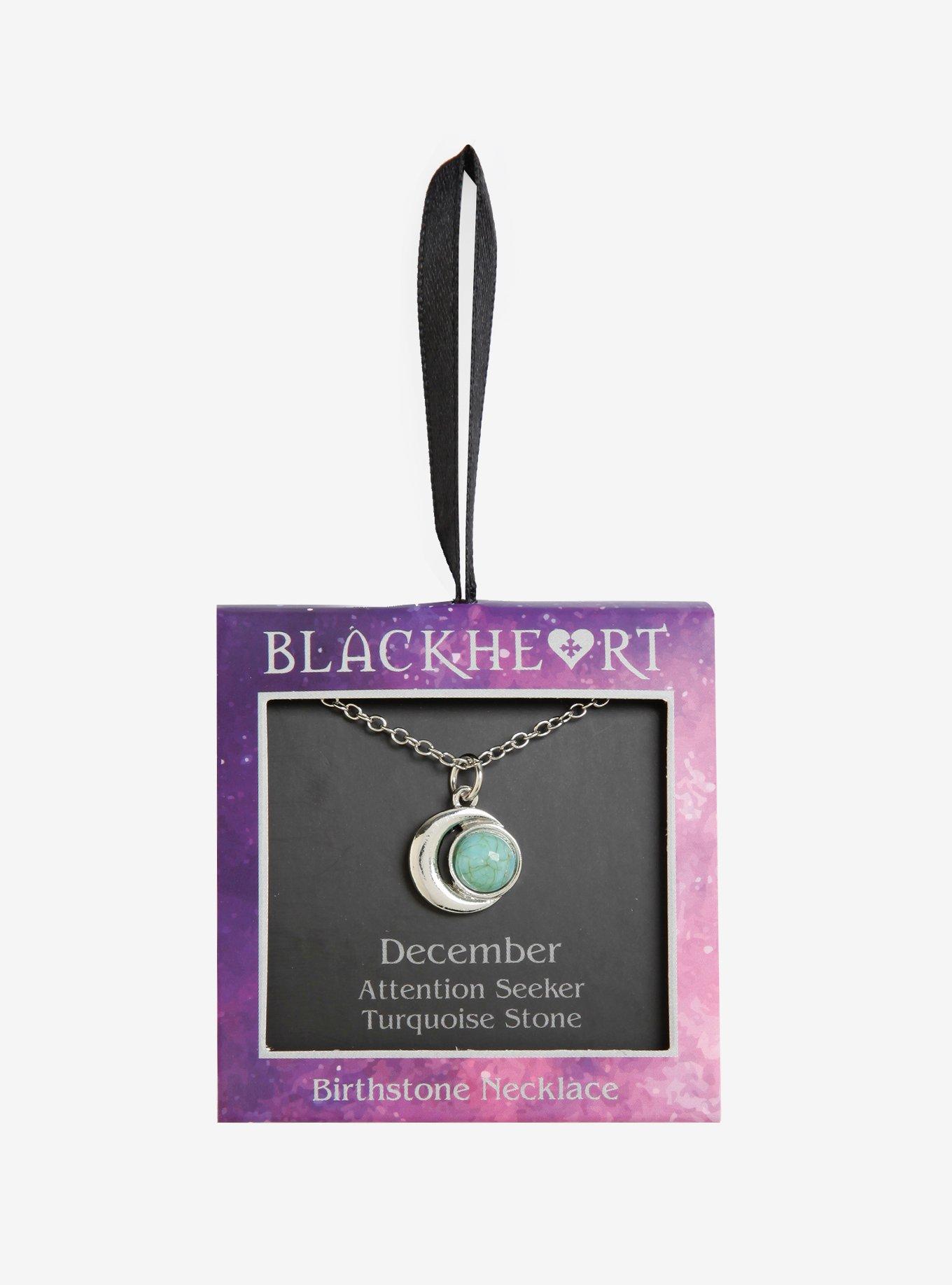 Blackheart December Birthstone Moon Necklace, , alternate