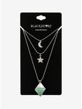 Blackheart Moon Star Crystal Layered Necklace, , alternate