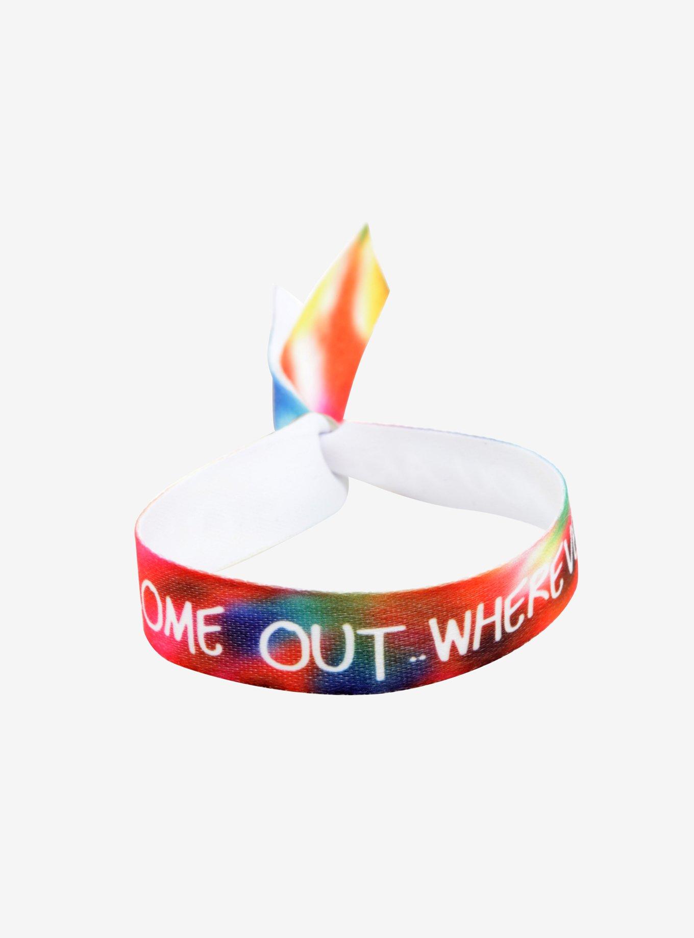 Pride Come Out Come Out Fabric Bracelet, , alternate