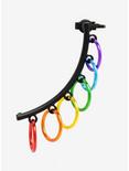 Blackheart Rainbow Faux Piercing Cuff Ear Climber, , alternate