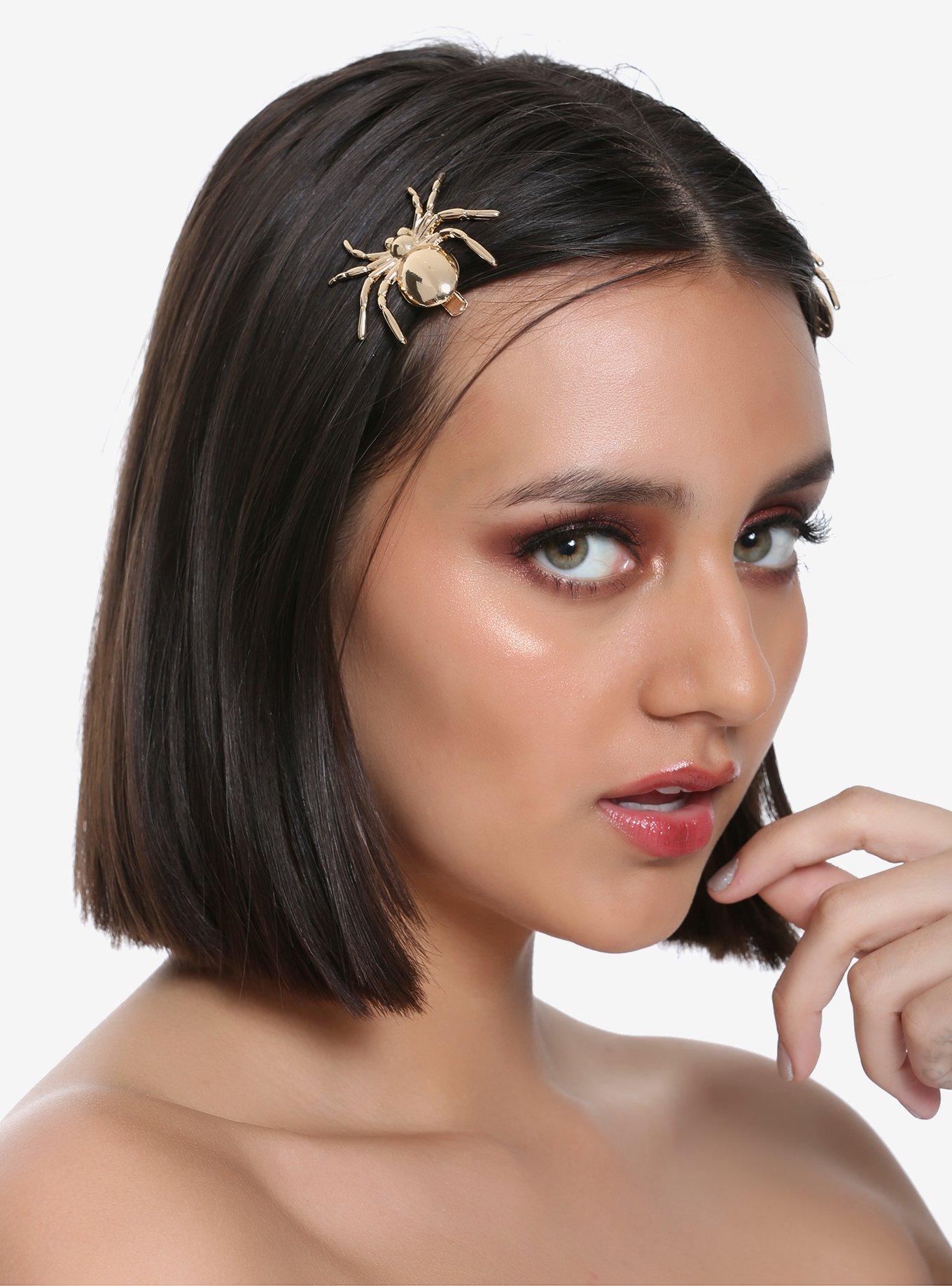 Blackheart Gold Spider Hair Clip Set, , alternate
