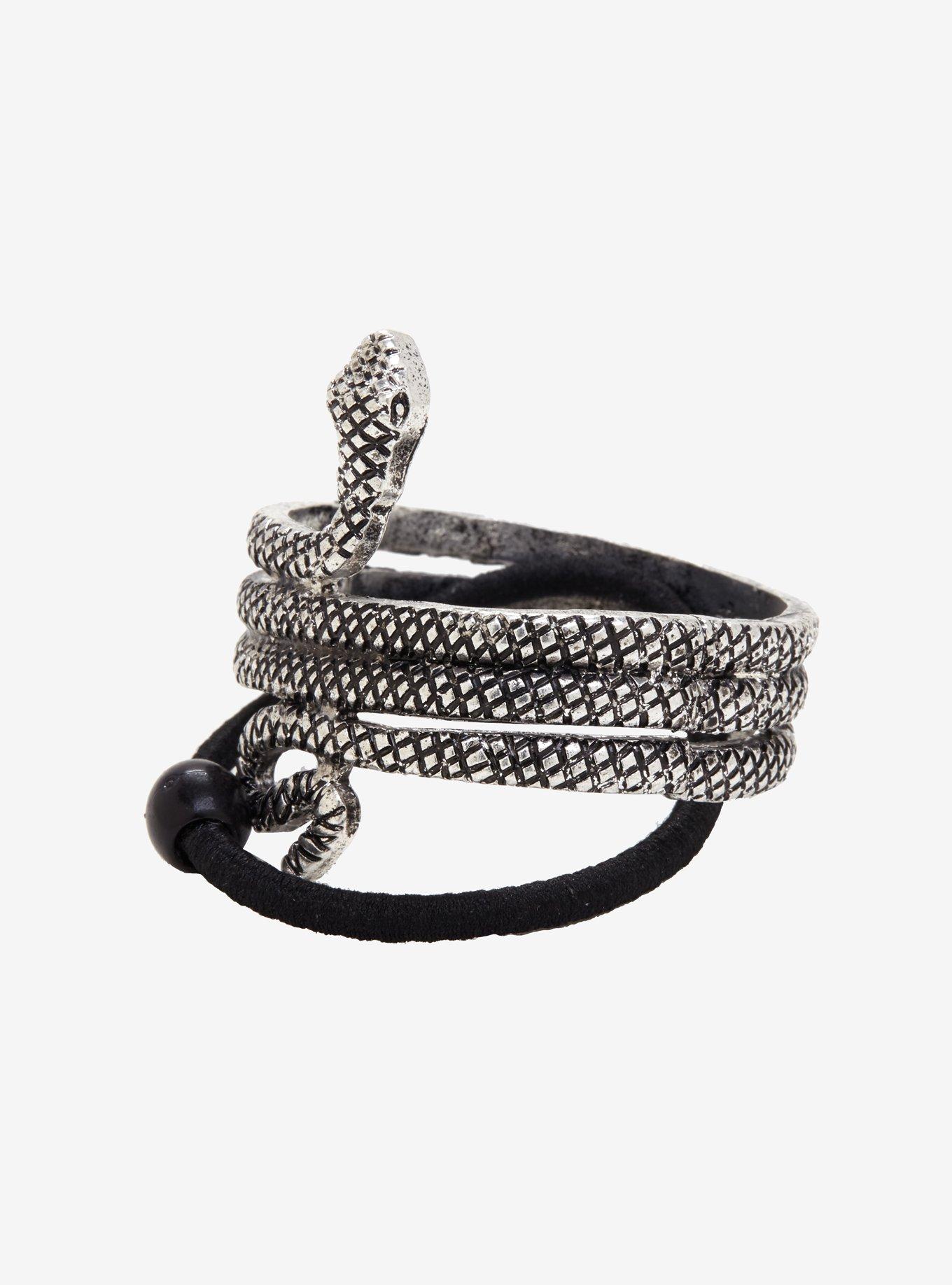 Silver Snake Hair Tie, , alternate