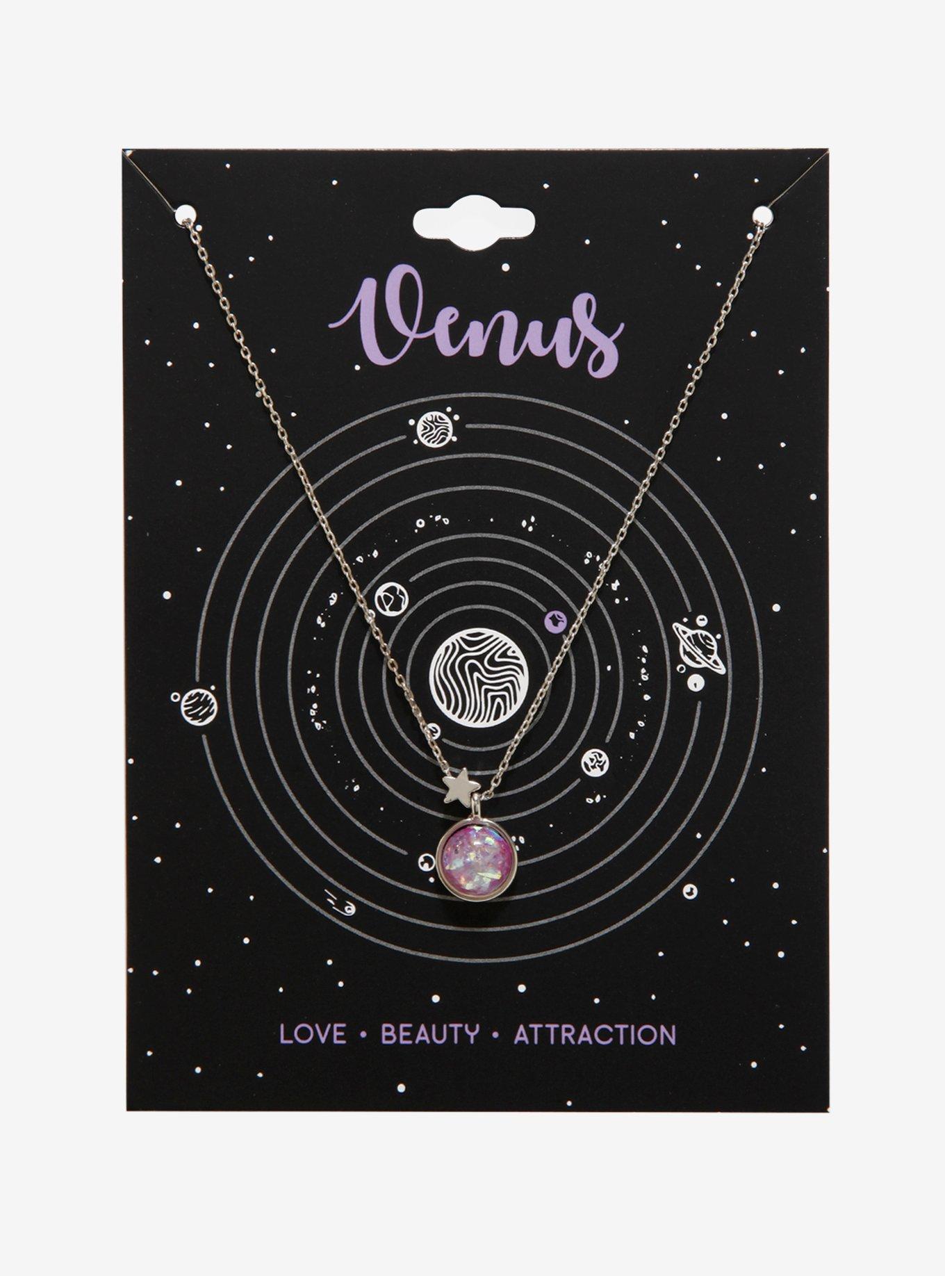 Venus Planet Charm Necklace, , alternate