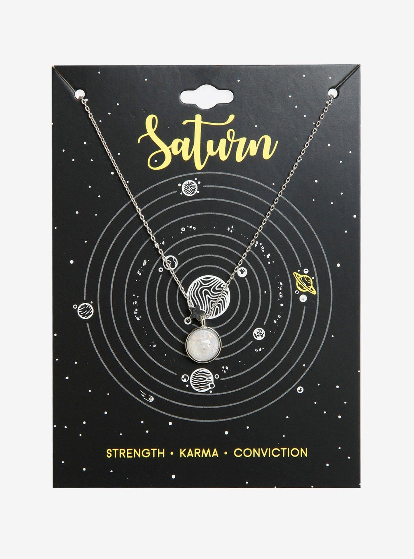 Saturn Planet Necklace, , alternate