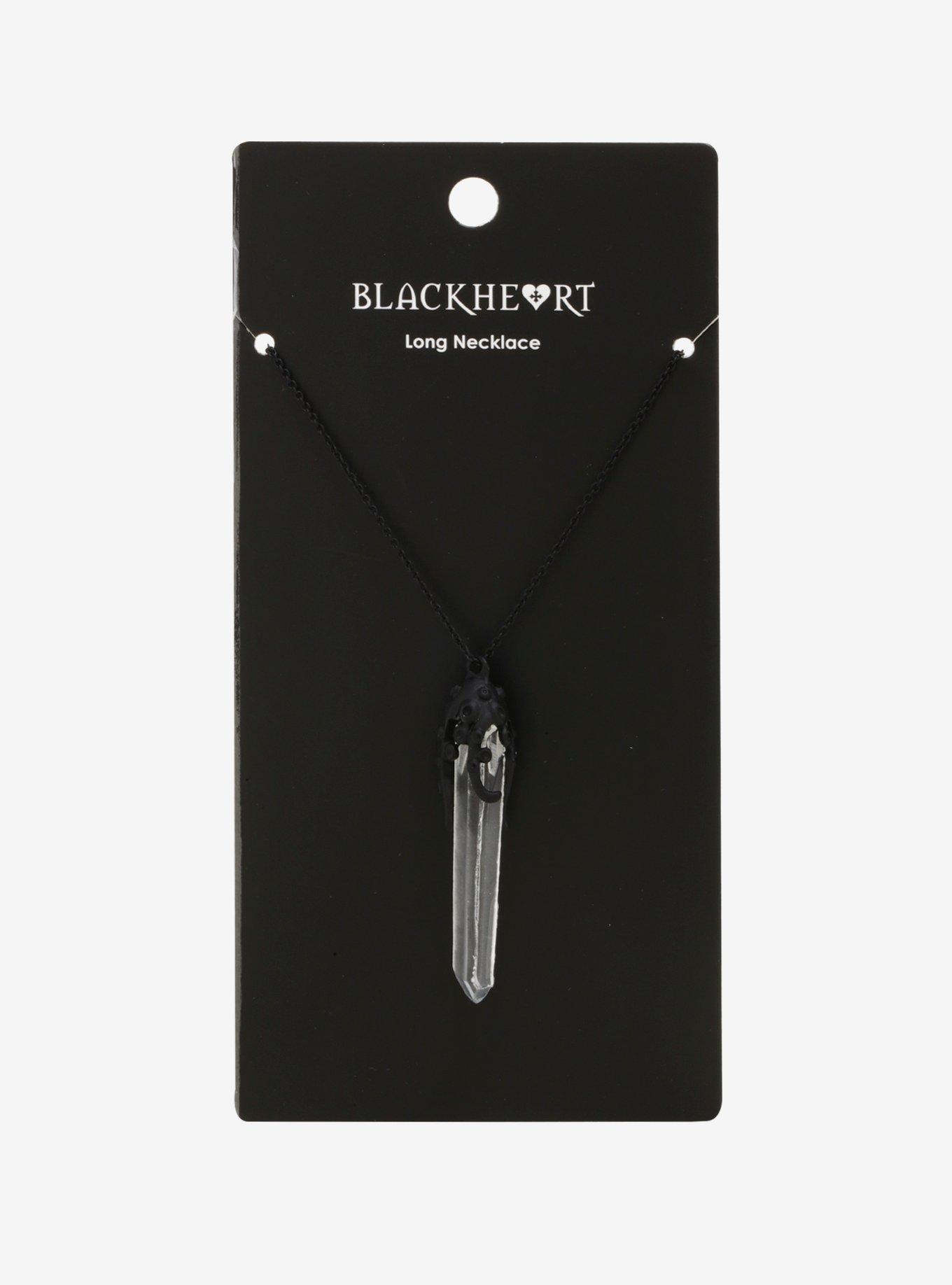 Blackheart Black Octopus Tentacle Crystal Necklace, , alternate