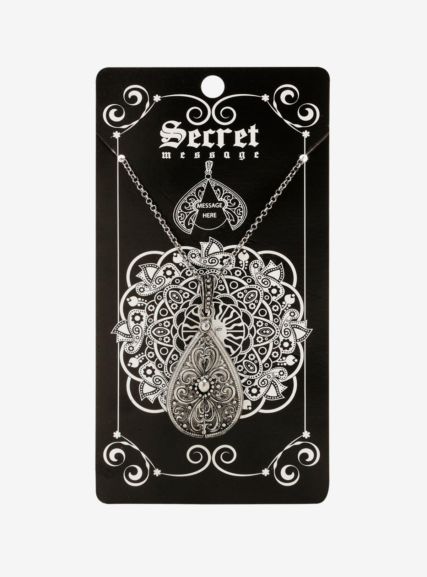 Secret Message Silver Chain Necklace, , alternate
