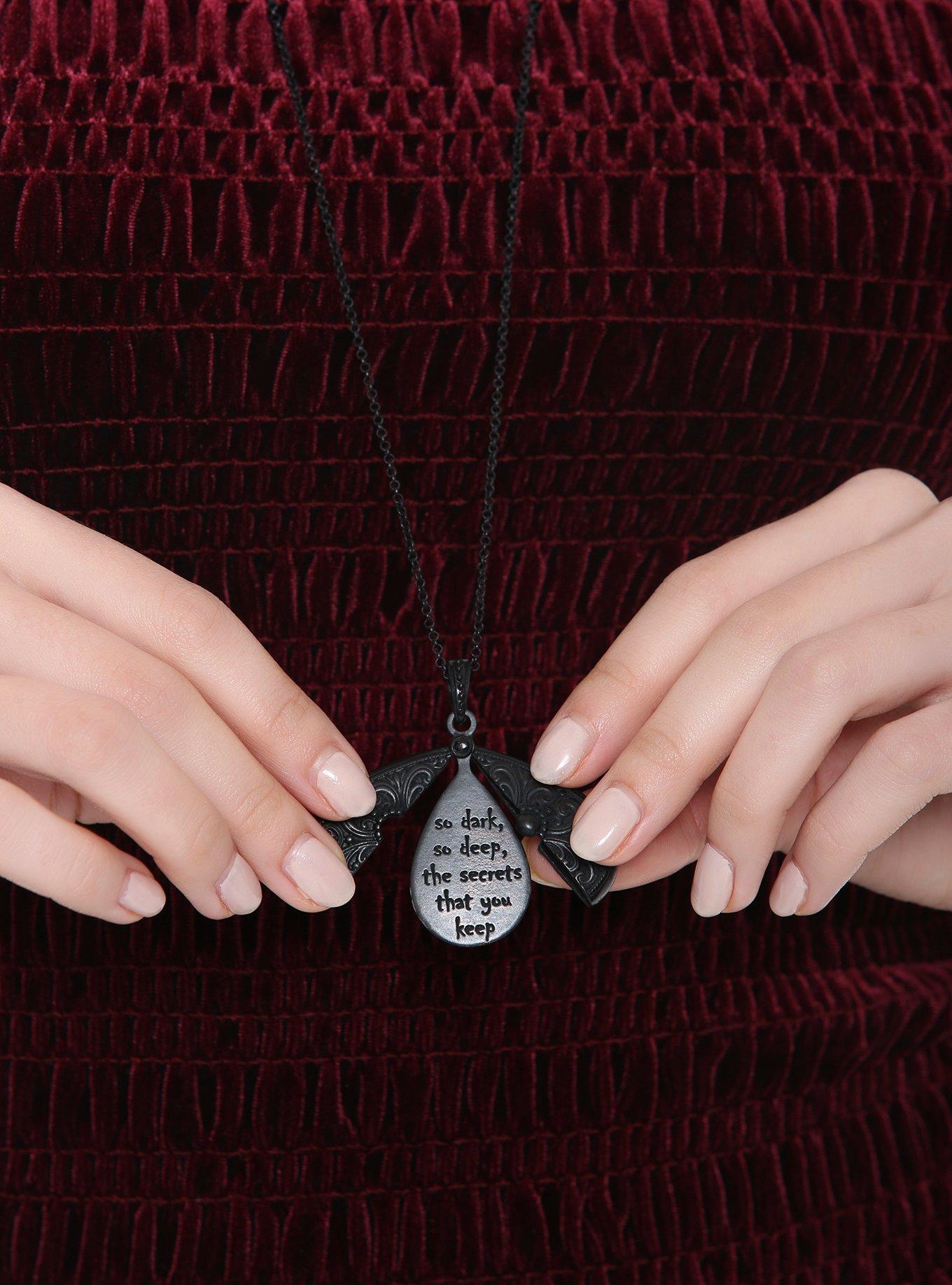 Secret Message Matte Black Chain Necklace, , alternate