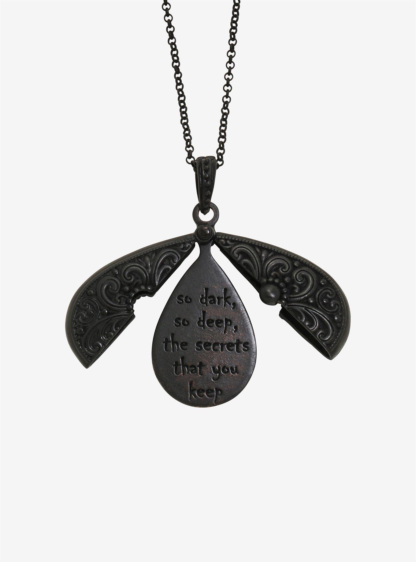 Secret Message Matte Black Chain Necklace, , alternate