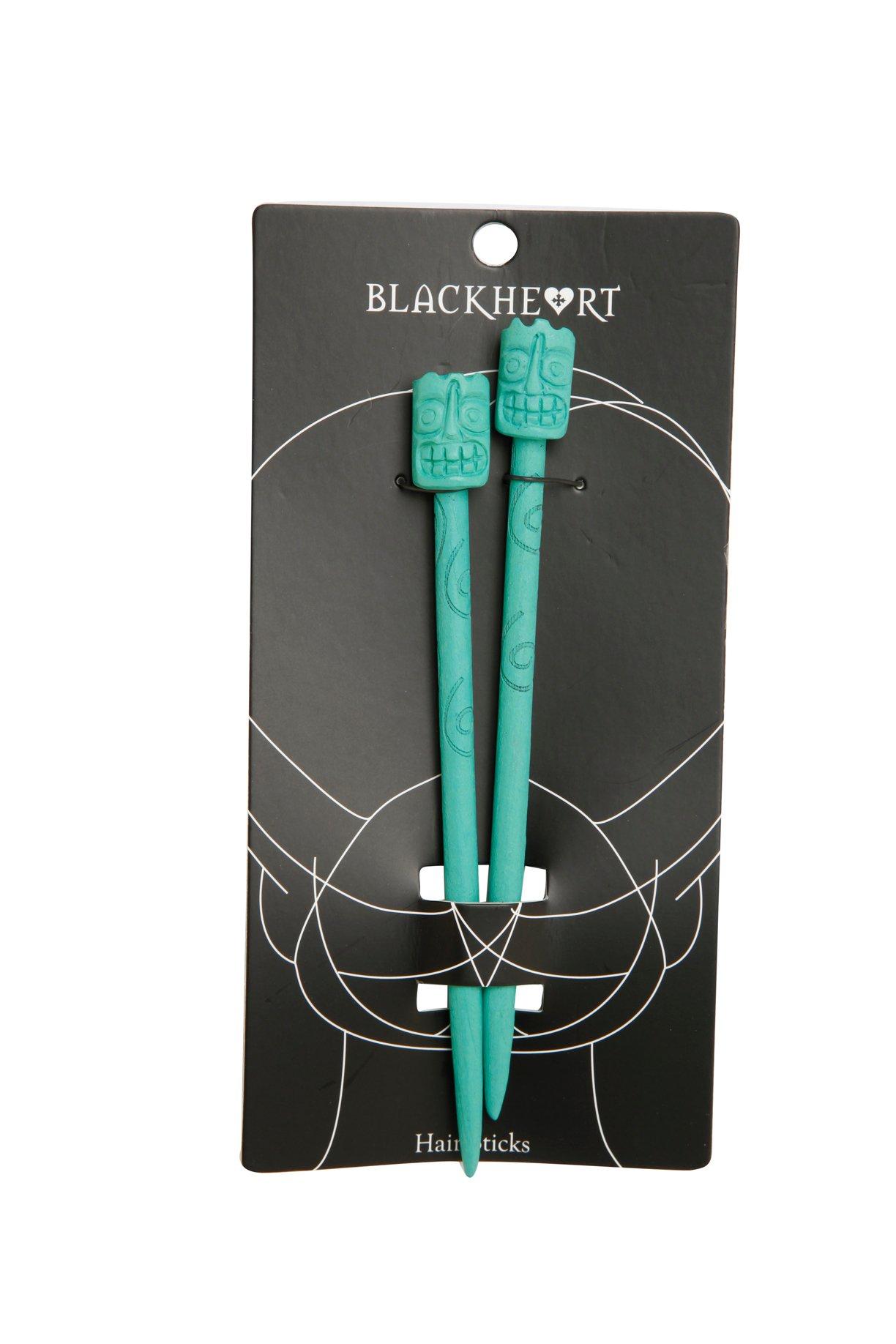 Blue Tiki Hair Pins, , alternate
