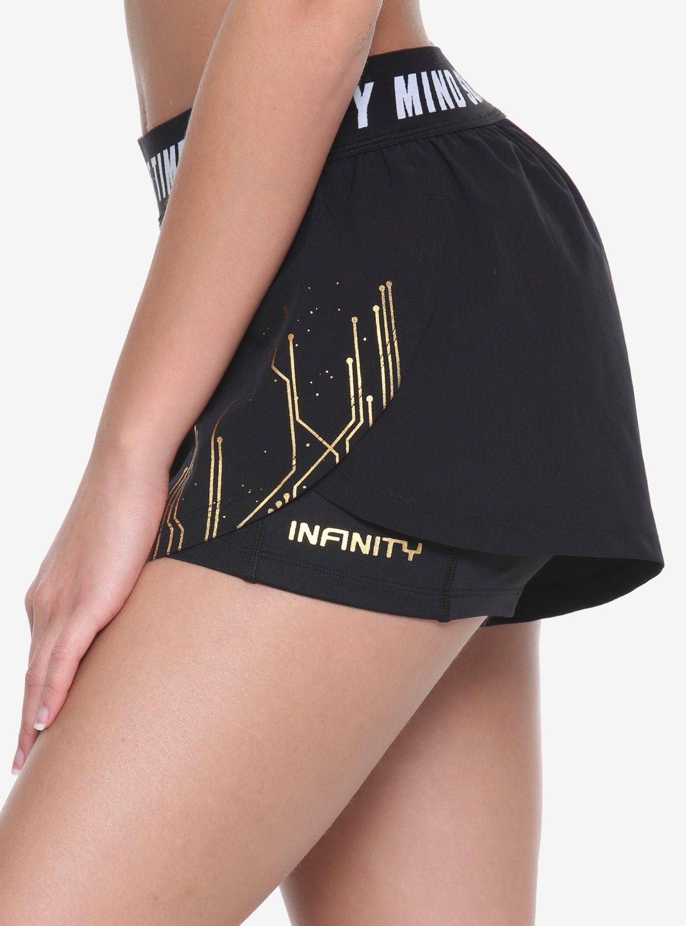 Her Universe Marvel Avengers: Infinity War Infinity Stones Biker Shorts, BLACK, alternate
