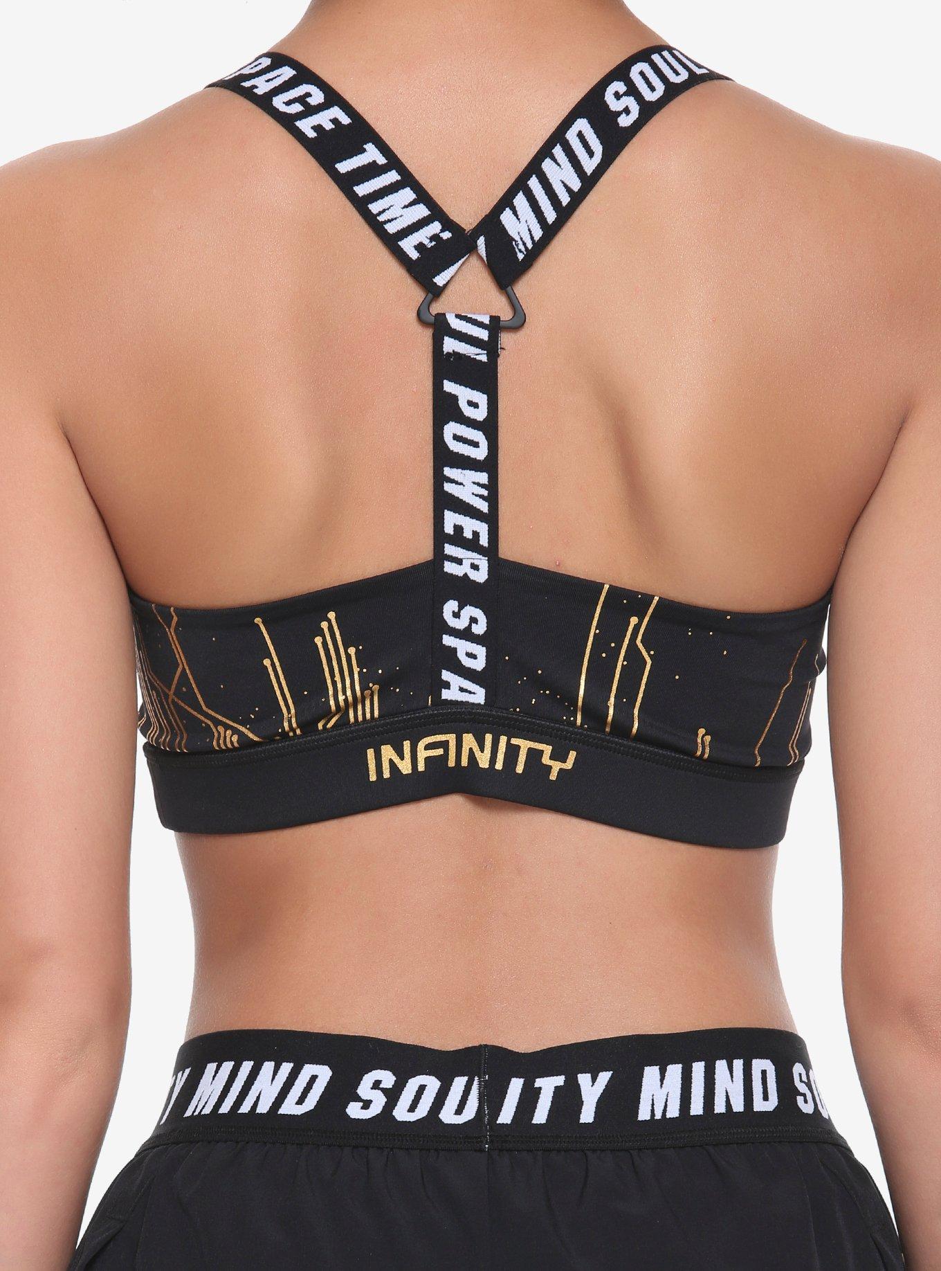 Her Universe Marvel Avengers: Infinity War Infinity Stones Low Impact Sports Bra, BLACK, alternate