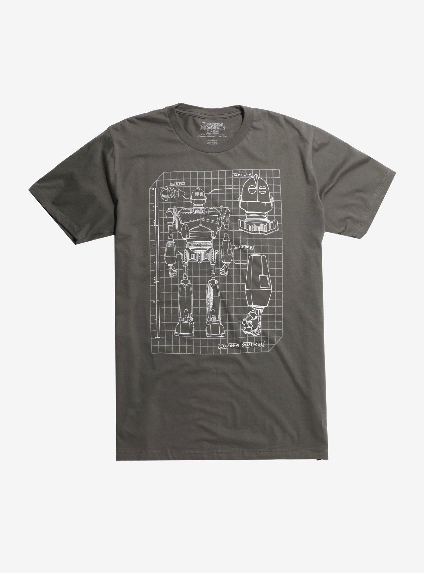 Ready Player One Iron Giant Schematic T-Shirt, , alternate