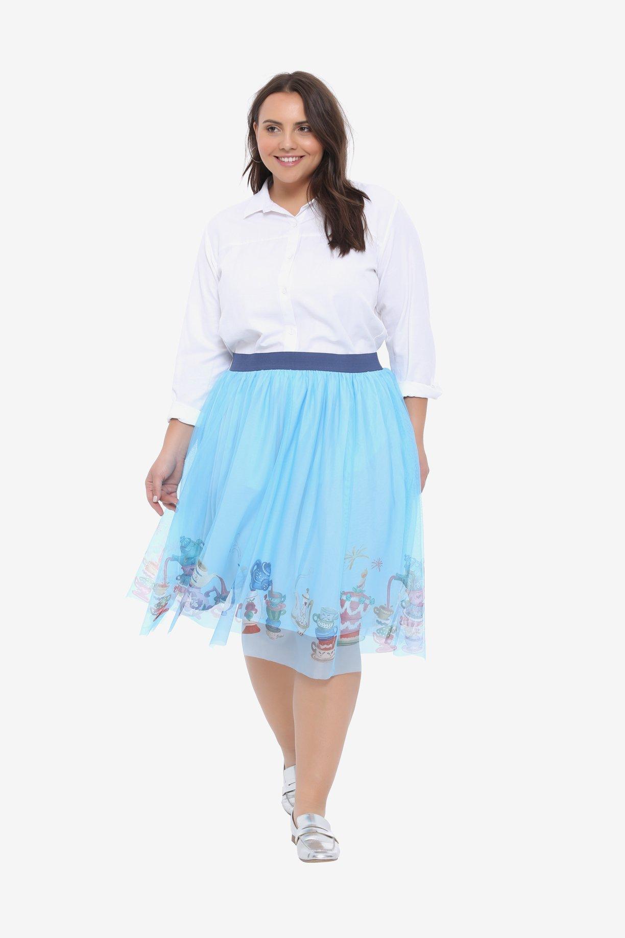 Disney Alice In Wonderland Border Print Skirt Plus Size, , alternate
