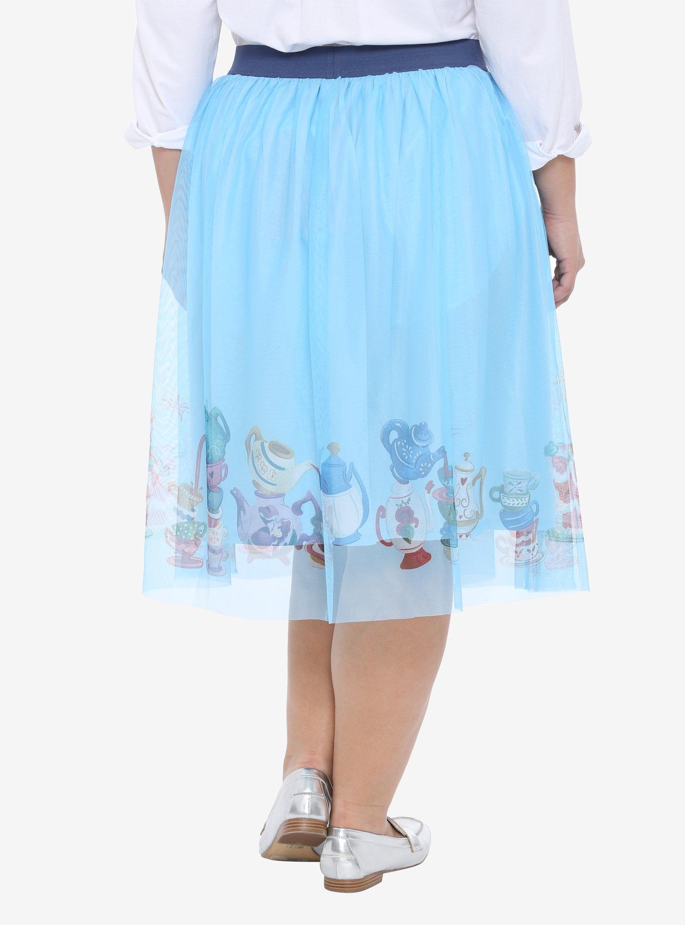 Disney Alice In Wonderland Border Print Skirt Plus Size, , alternate