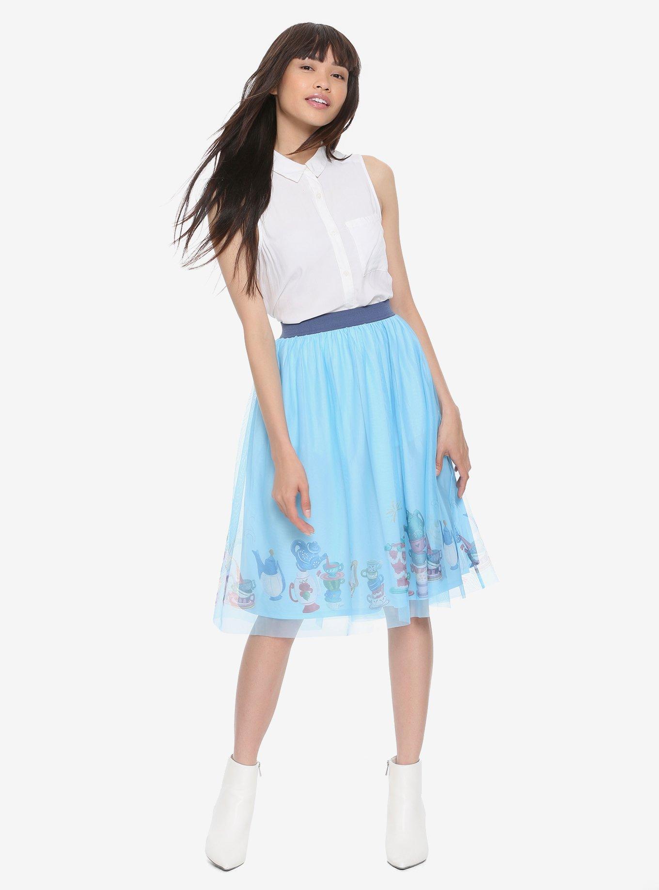 Disney Alice In Wonderland Border Print Skirt, , alternate
