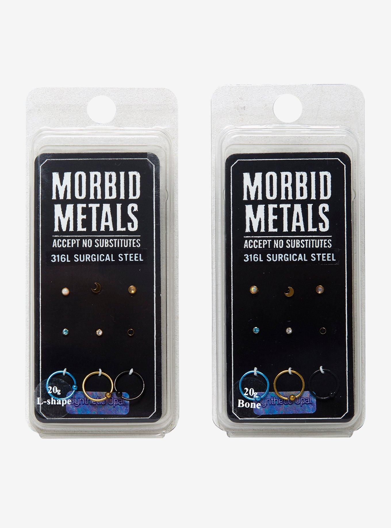 Steel Gold Blue Black Nose Stud & Hoop 9 Pack, , alternate