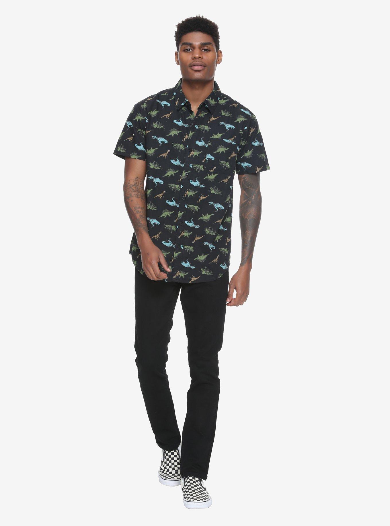 Dinosaur Woven Button-Up, , alternate